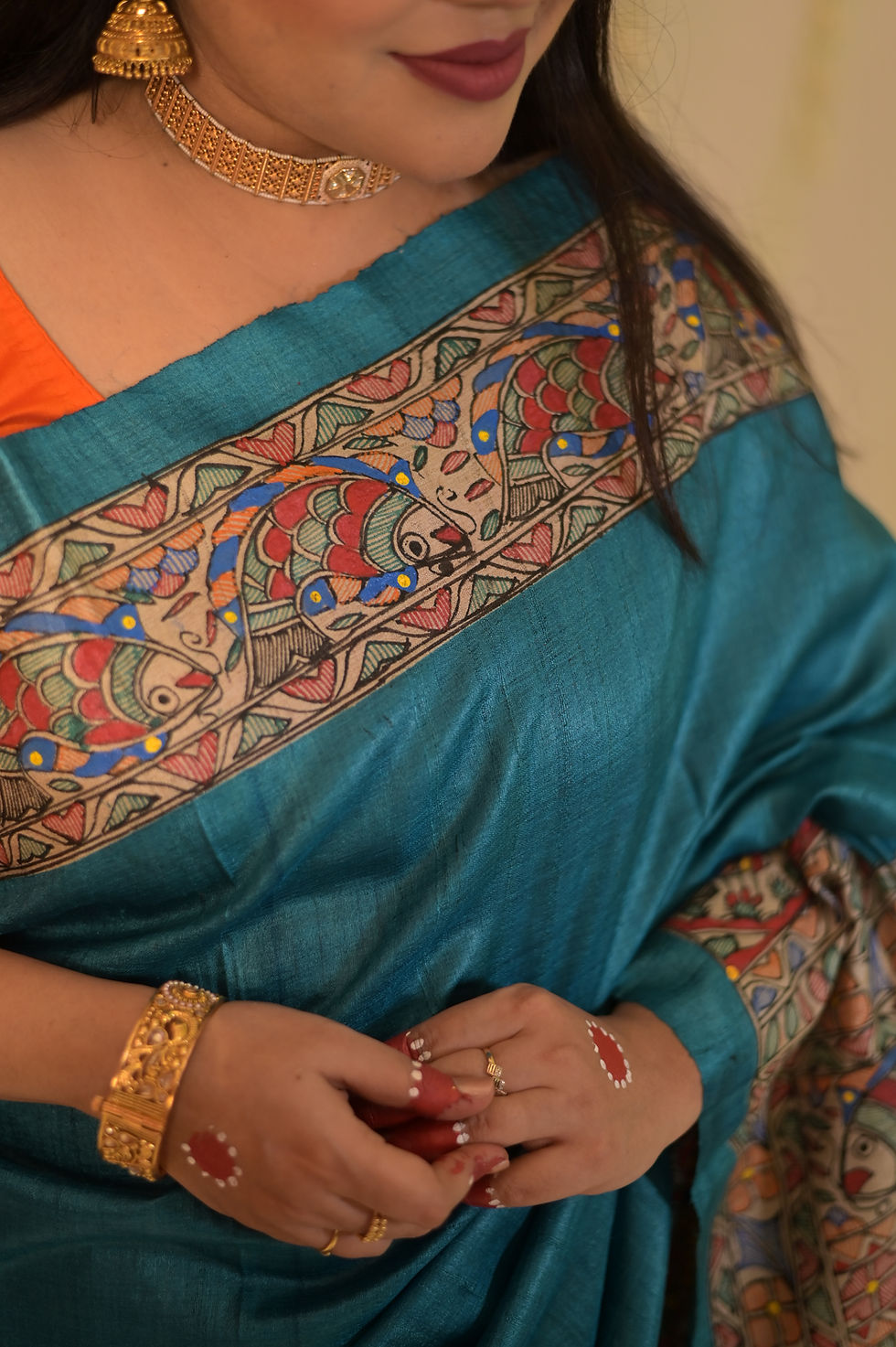 Thumbnail: Geetanjali ‘Das Avatar’ Madhubani Handpainted Tussar Silk Saree