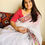 Thumbnail: Safed -  Fish & Aripan Motif Mulmul cotton handpainted Saree