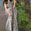 Thumbnail: Penaaz : Grey handpainted madhubani Bangalore silk saree with twin peacocks