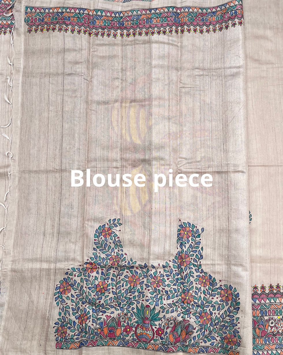 Thumbnail: Geetanjali ‘Ganesha ’ Madubani handpainted Tussar silk sareee