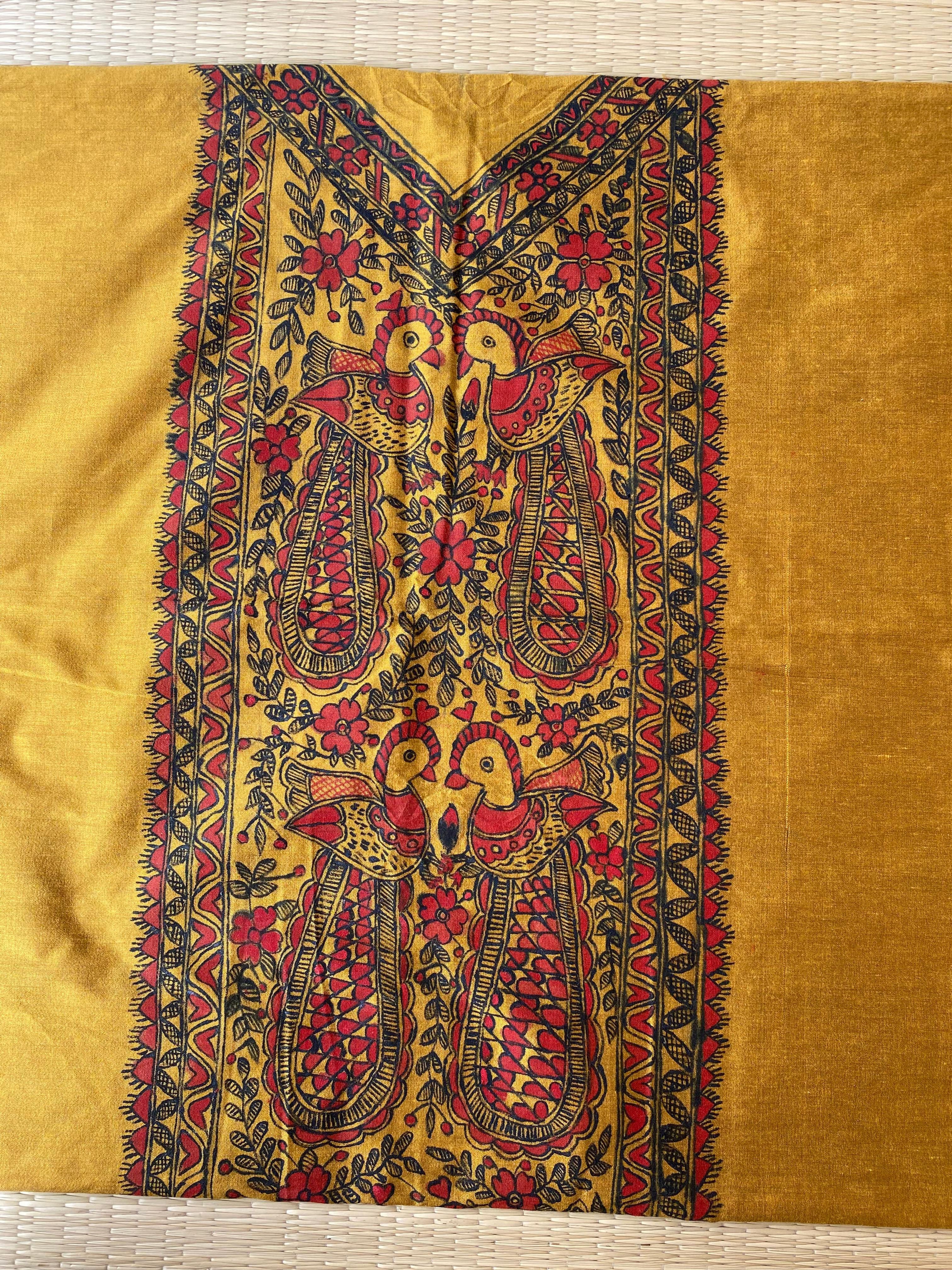 Geetanjali Handpainted Madhubani Dupion silk kurti 