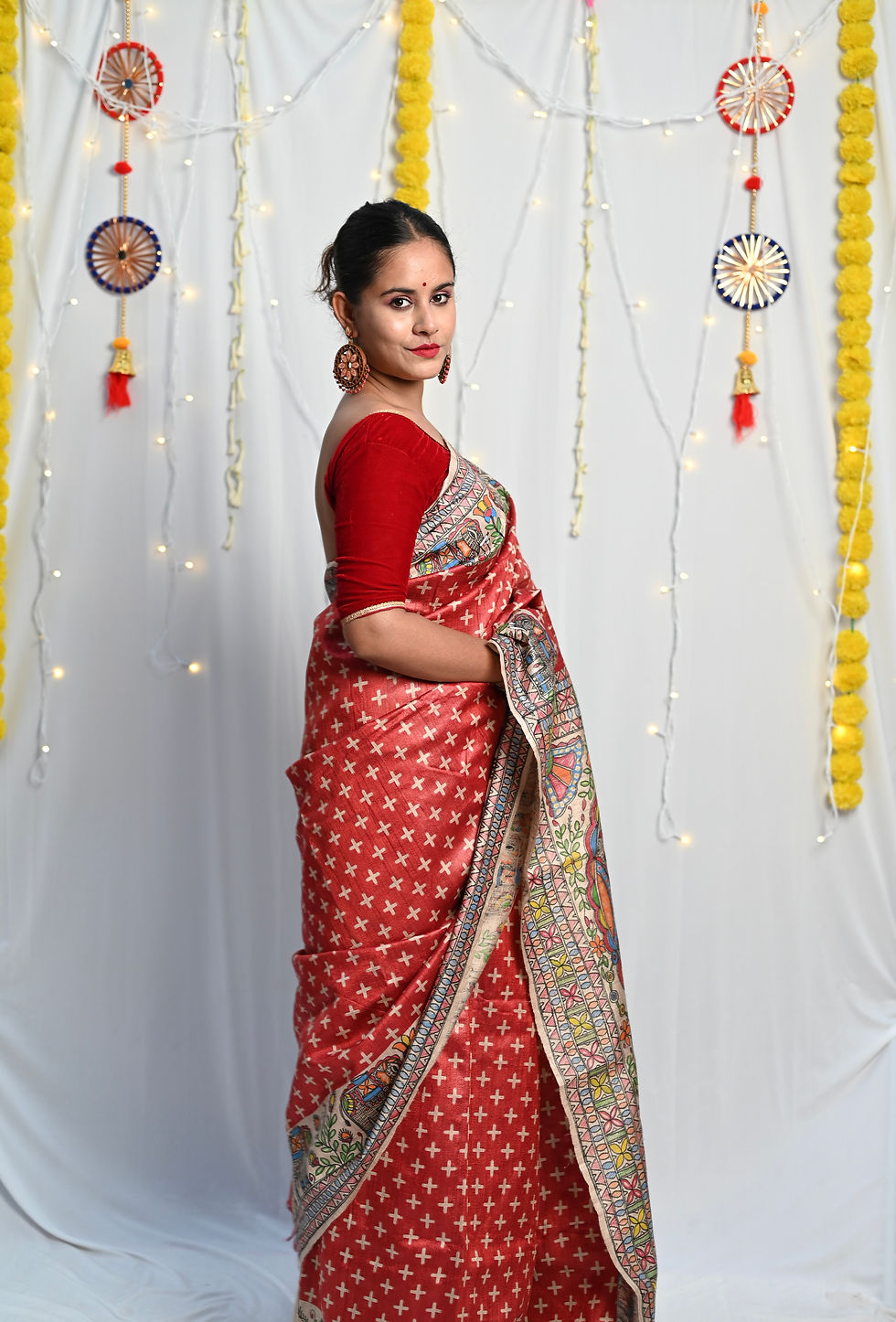Thumbnail: Geetanjali ‘Jashna’ Handpainted Madhubani Pure Tussar Silk Saree