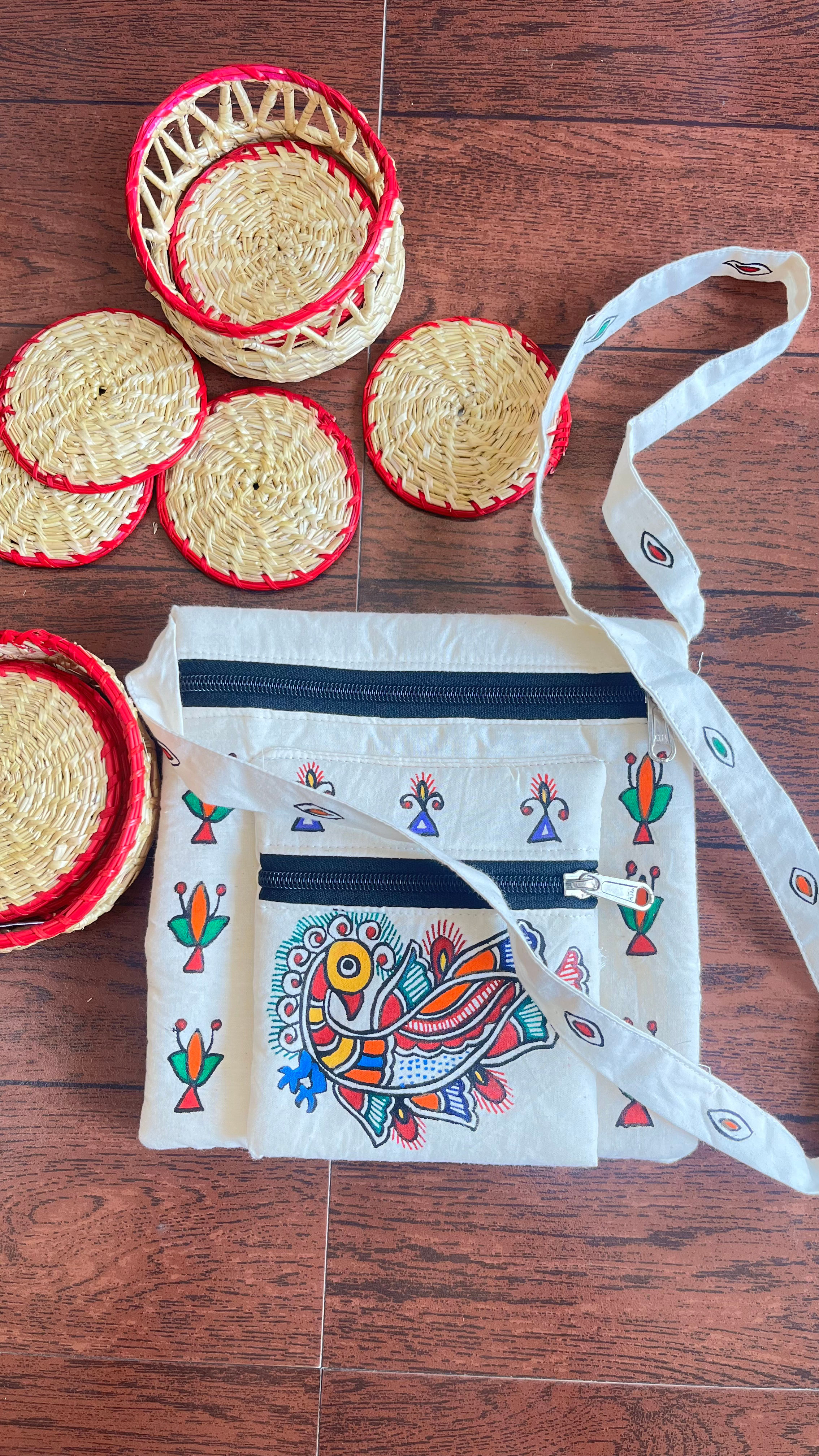 Handpainted Madhubani Hanging Bag