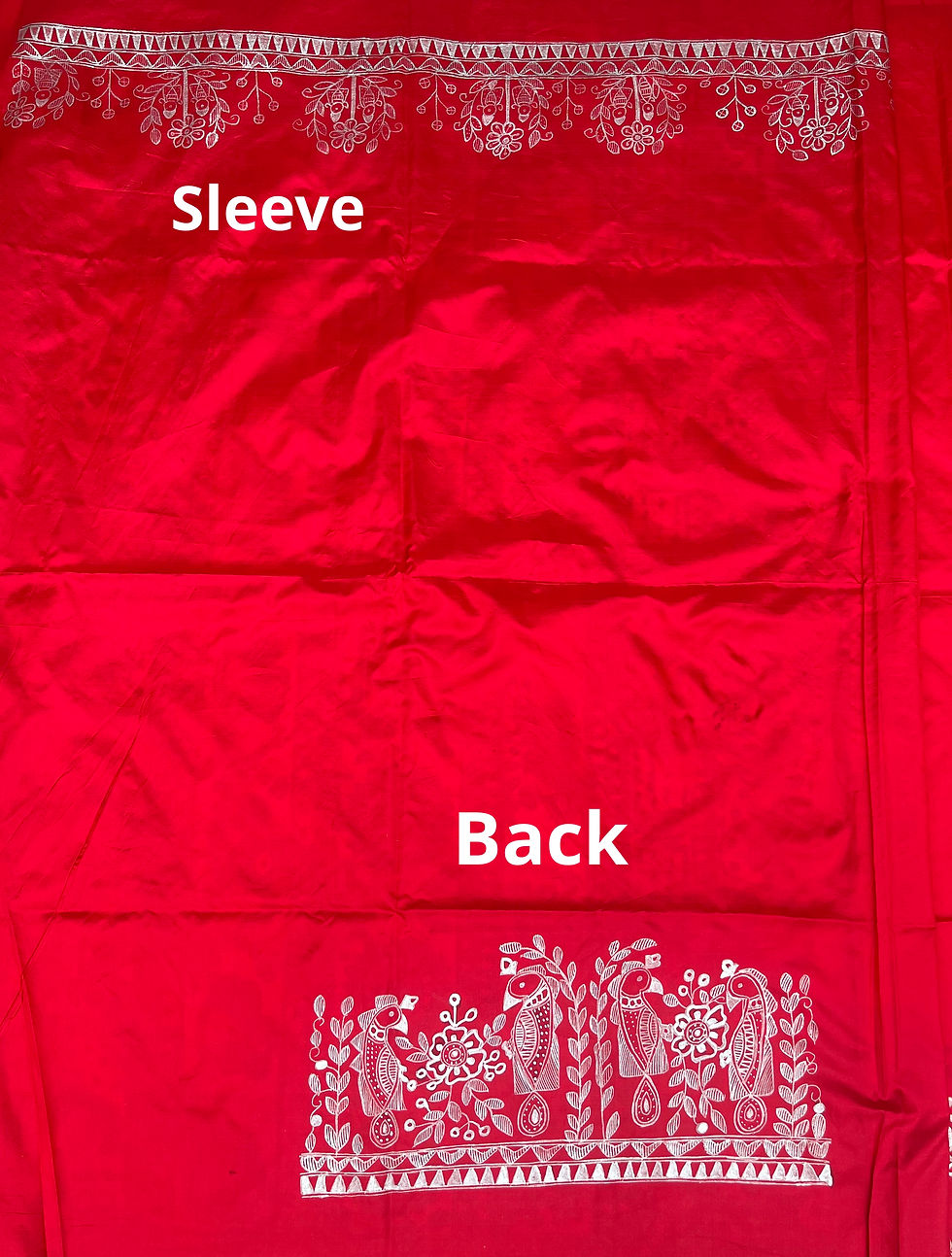 Thumbnail: Geetanjali ‘Durga Boron’ Doli Kahaar Madhubani Handpainted Bangalore Silk Saree