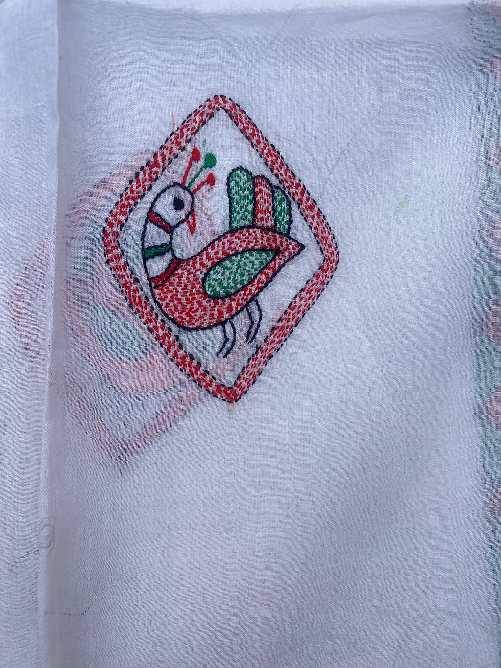 Thumbnail: Geetanjali ‘Taaj’  Mul cotton hand embroidered sujni dupatta