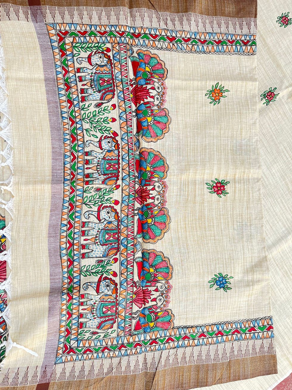 Thumbnail: Handpainted Madhubani khadi cotton suit set
