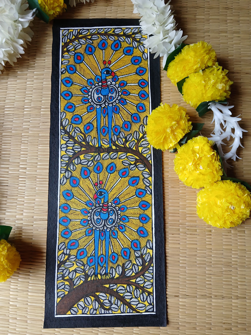 Geetanjali Handpainted Madhubani Wall Hanging with framed