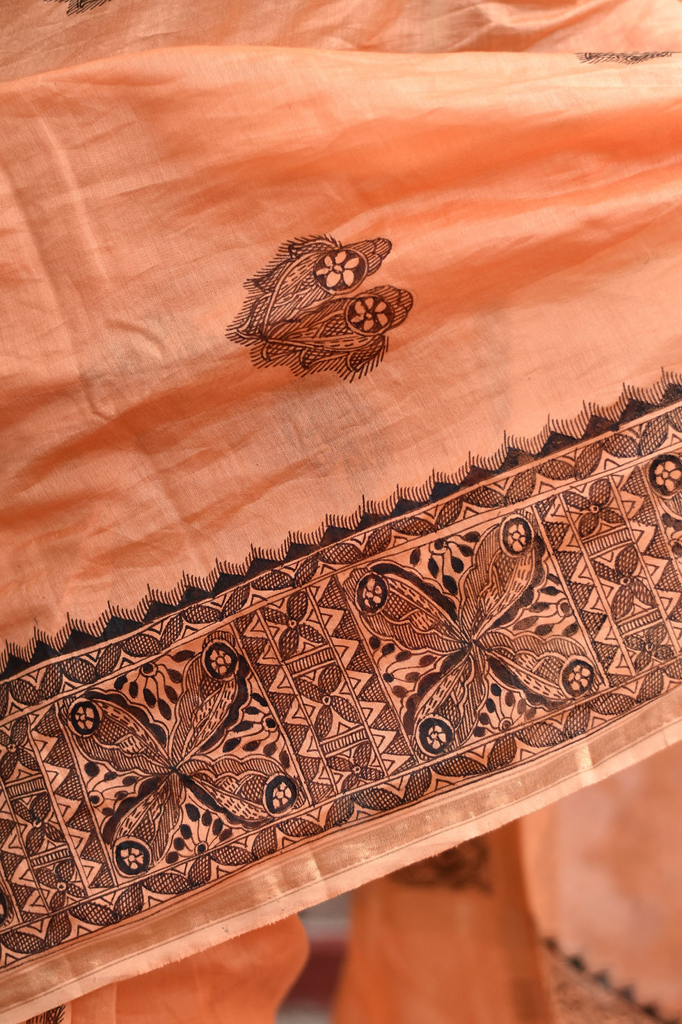Thumbnail: Geetanjali : ‘Chandrika’ Handpainted Madhubani Chanderi Cotton Silk Saree