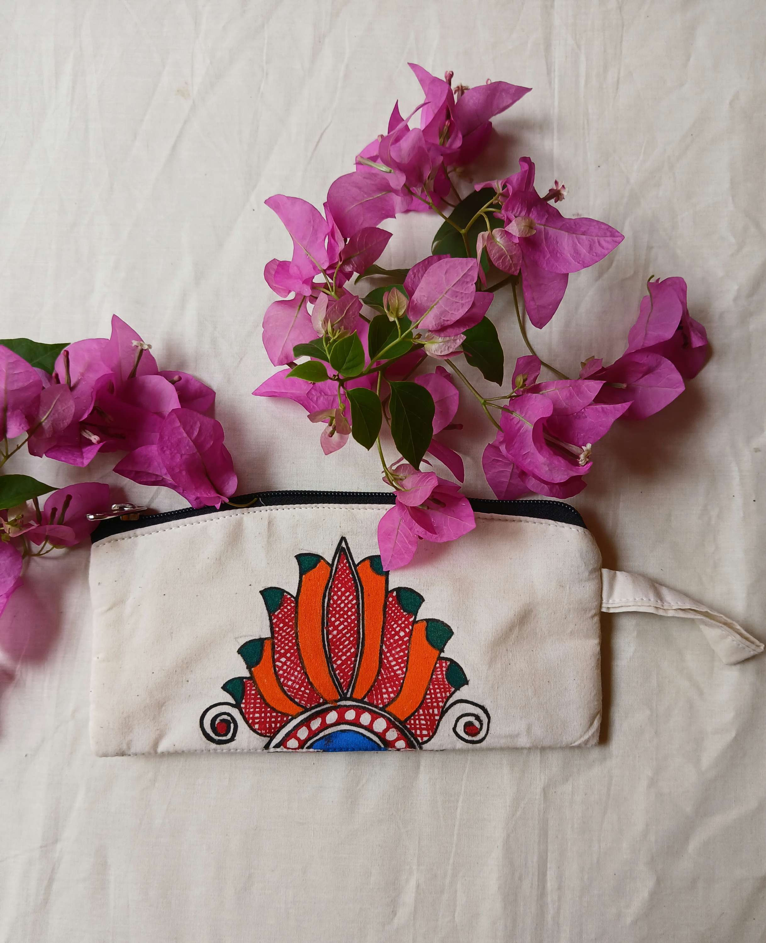 Geetanjali Handpainted Madhubani pouch Bag