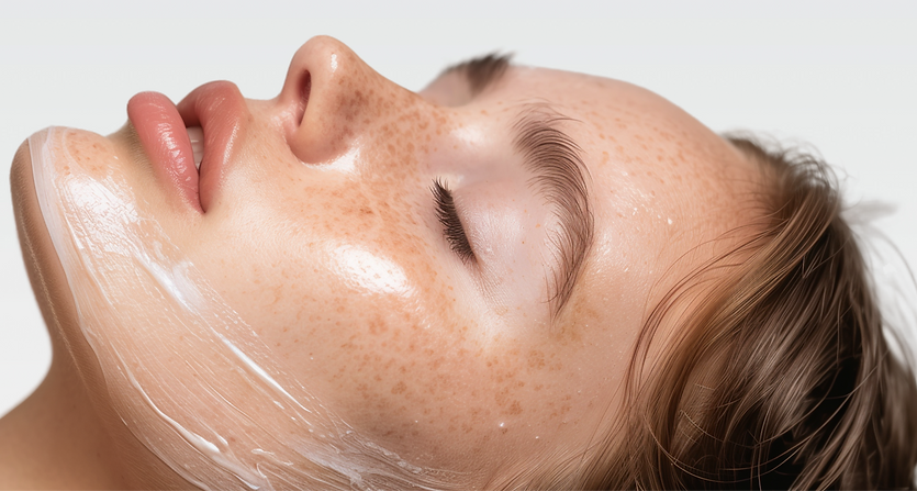 Woman with smooth, glowing skin during a hydrating facial treatment at Skinergie, offering Hydrofacials and advanced skincare