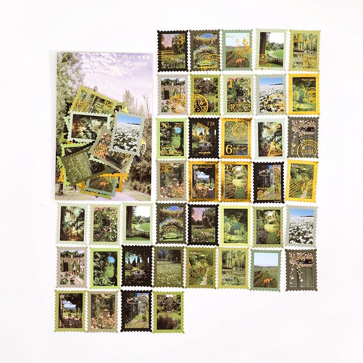 Thumbnail: 40 Gold-Foiled Travel Stamp Stickers