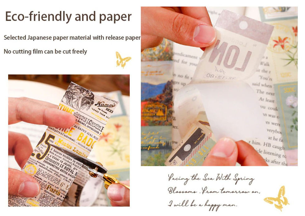 Thumbnail: Gold-Foiled Retro Washi Tape (40mm x 3m)