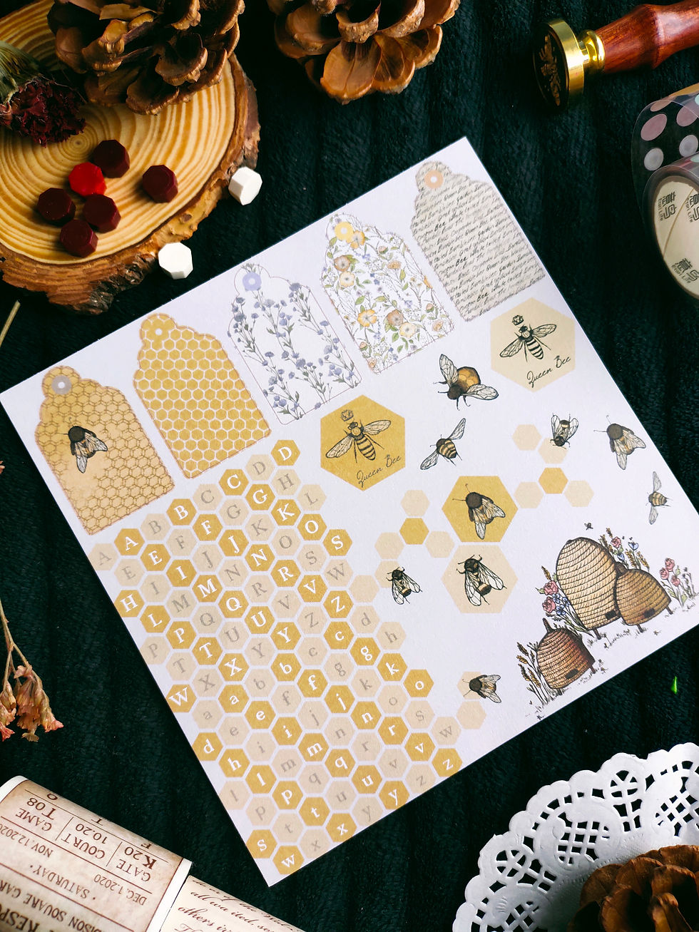 Thumbnail: 6" x 6" Scrapbooking Cottage-Core Paper Packs (20 Sheets)