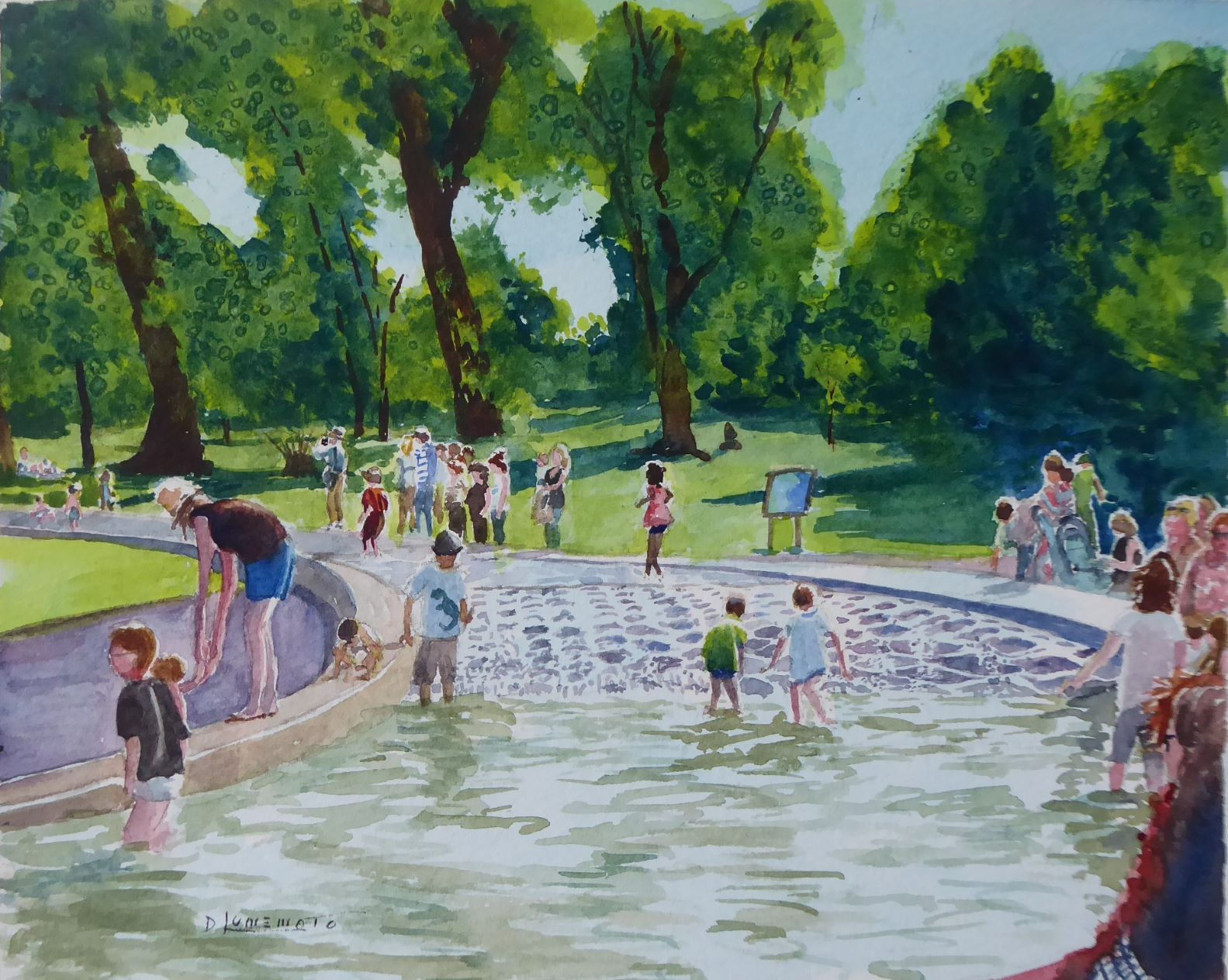 Princess Diana Fountain, Kensington (8"x10")