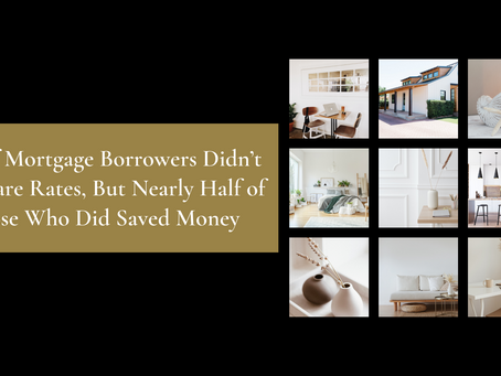 56% of Mortgage Borrowers Didn’t Compare Rates, But Nearly Half of Those Who Did Saved Money