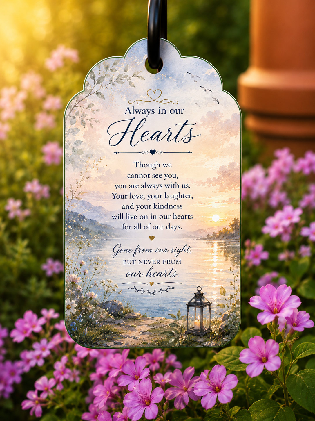 Tag Looplet memorial tag with Always in our Hearts poem