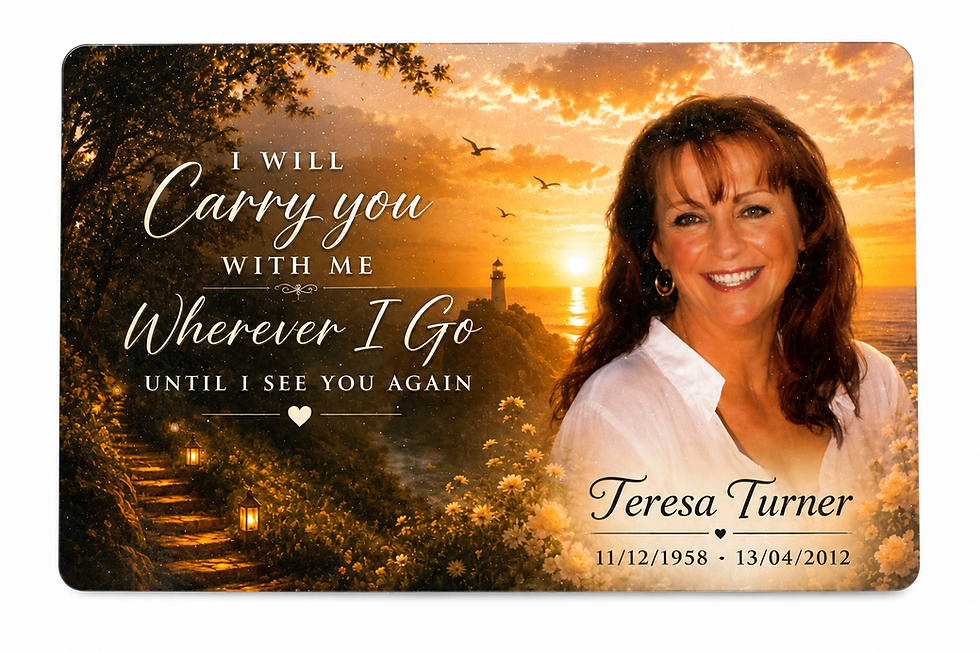 EverClose Keepsake Card for Teresa Turner with lighthouse.