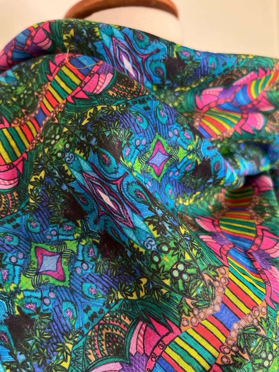 Vignette : Foulard en coton Mollyrosenhoney Fia n° 1  90 x 90 cm.