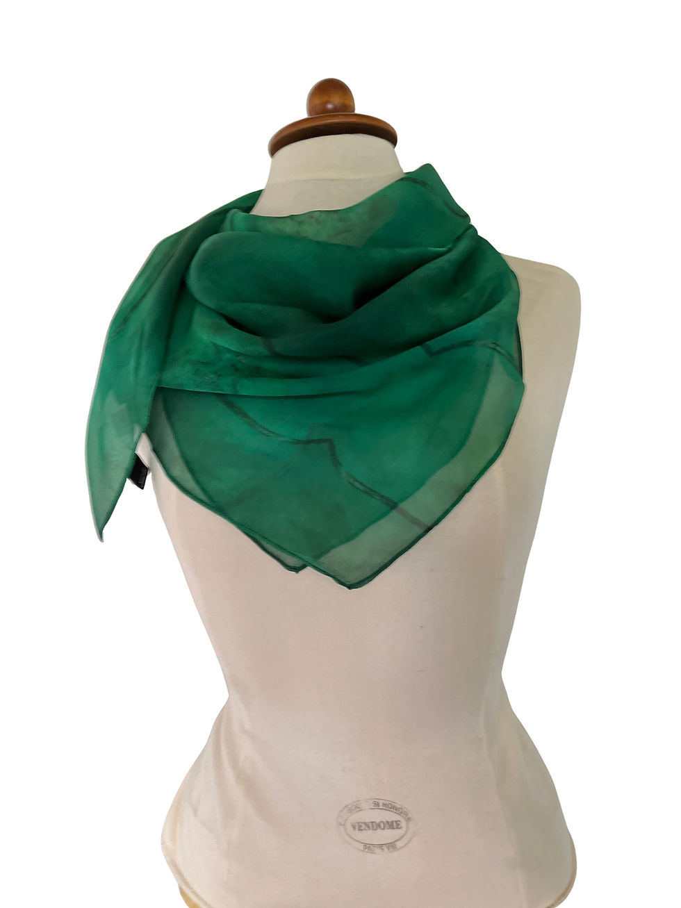 Vignette : Foulard en soie « Mollyrosenhoney Sis » n° 1, 90 x 90 cm.