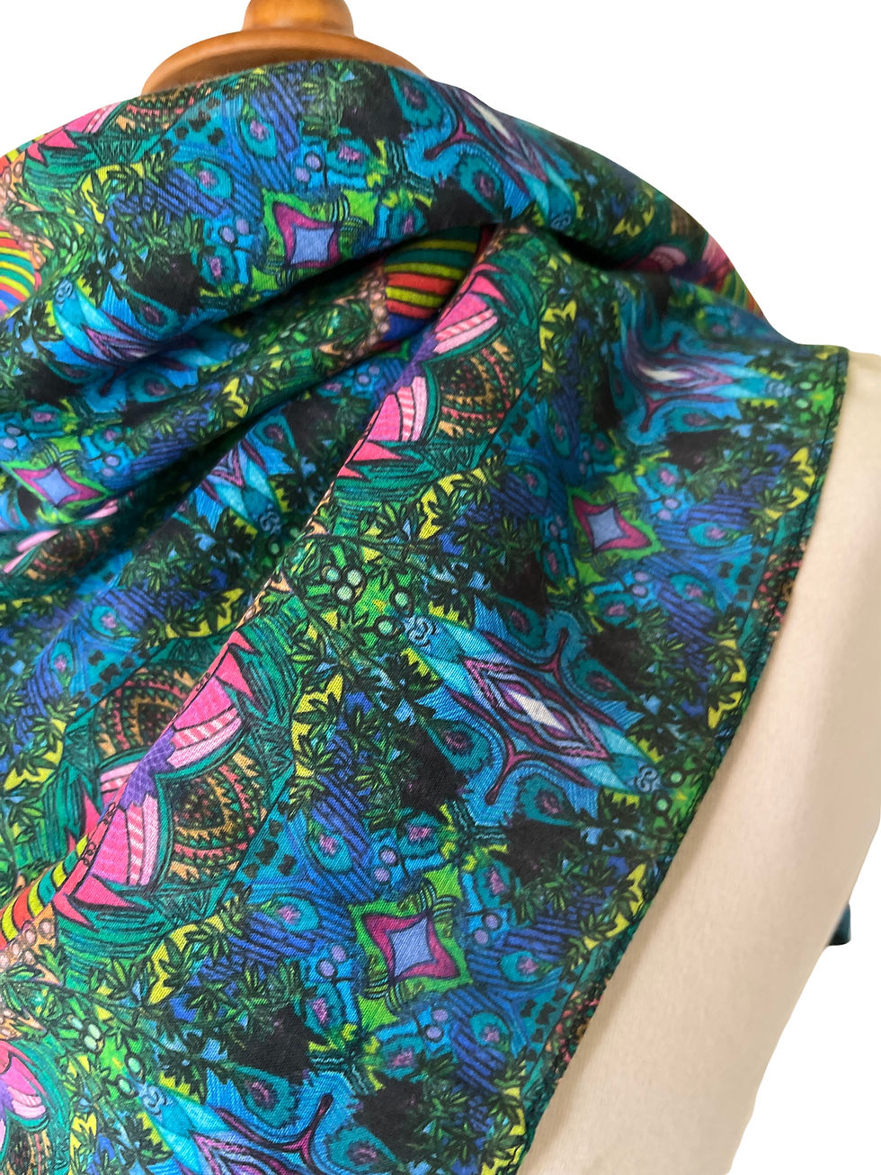 Vignette : Foulard en coton Mollyrosenhoney Fia n° 1  90 x 90 cm.