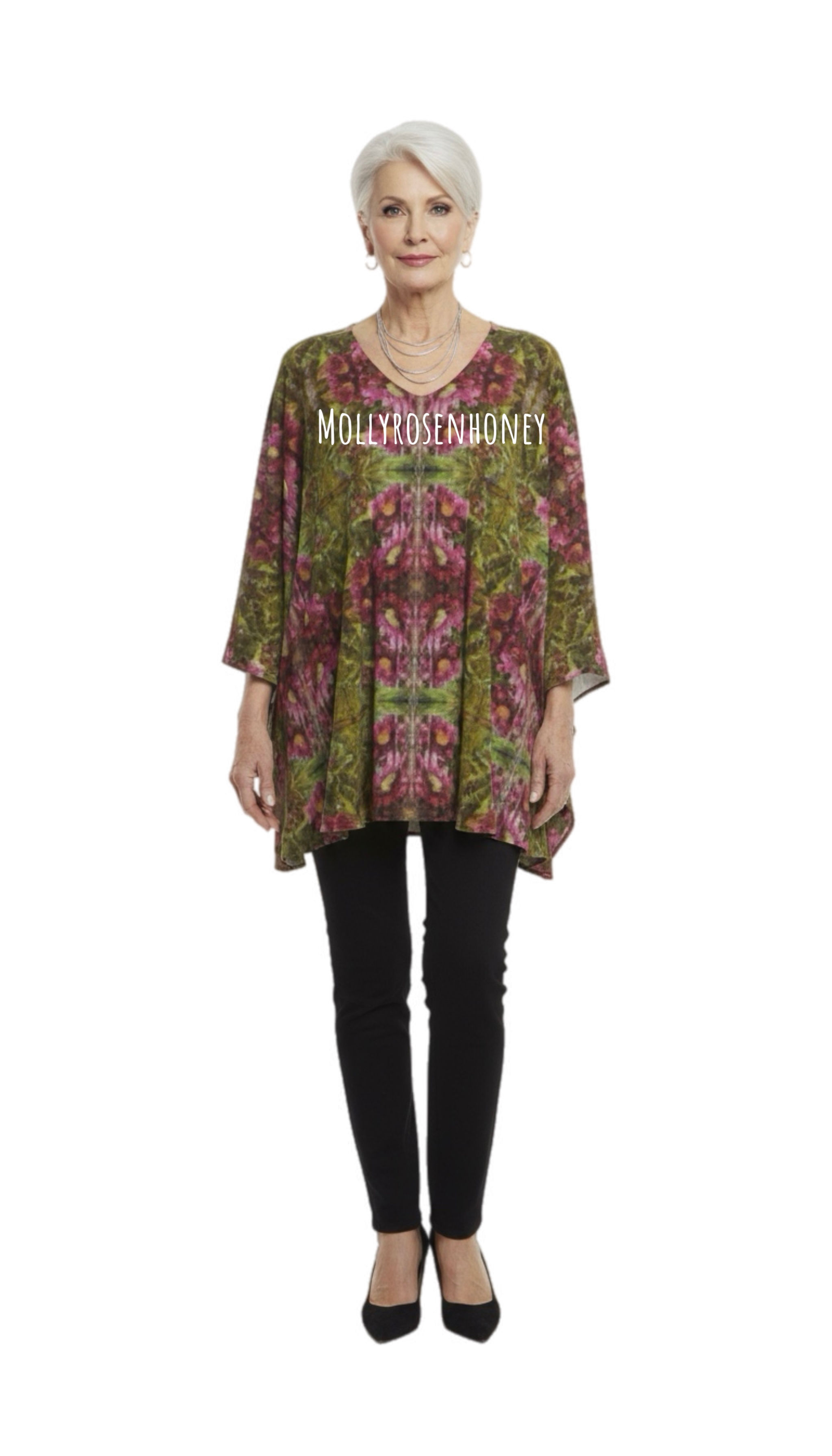 Mollyrosenhoney Silke Georgette Kaftan Tunika #10