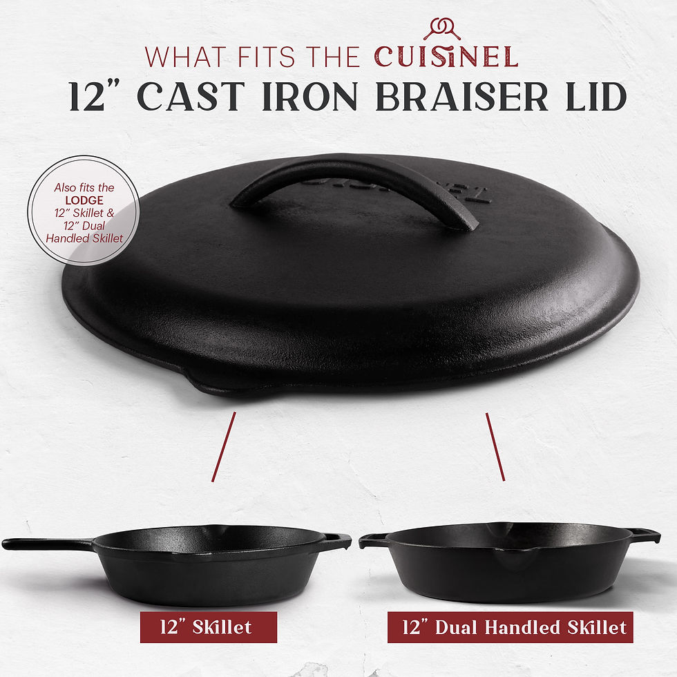Thumbnail: Pre-Seasoned Cast Iron Braising Lid 12 in