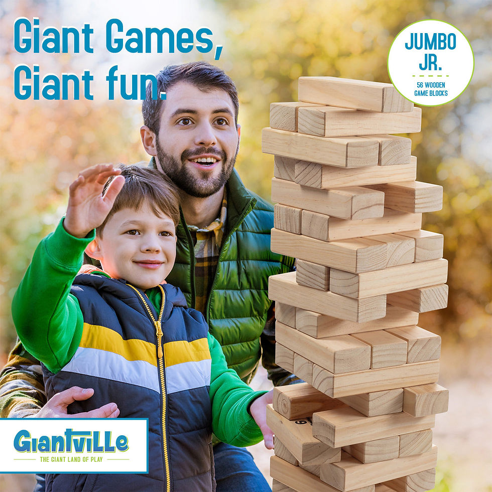 Thumbnail: Giant Tumbling Timber Toy - 56 Jumbo Junior Wooden Blocks with Bag