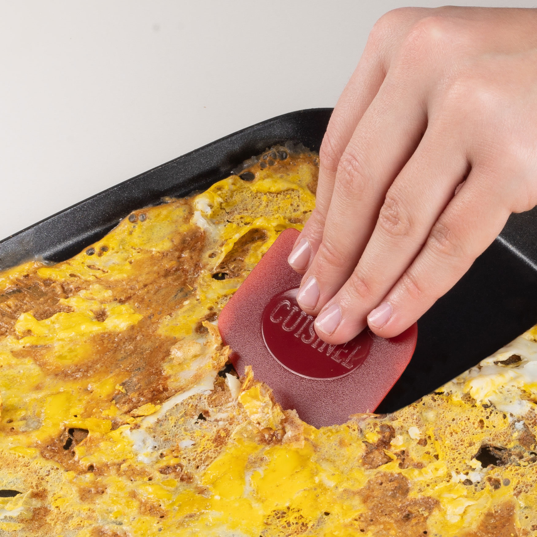 Cuisinel Pan Scraper Handheld Polycarbonate Cast Iron Pan Cleaners