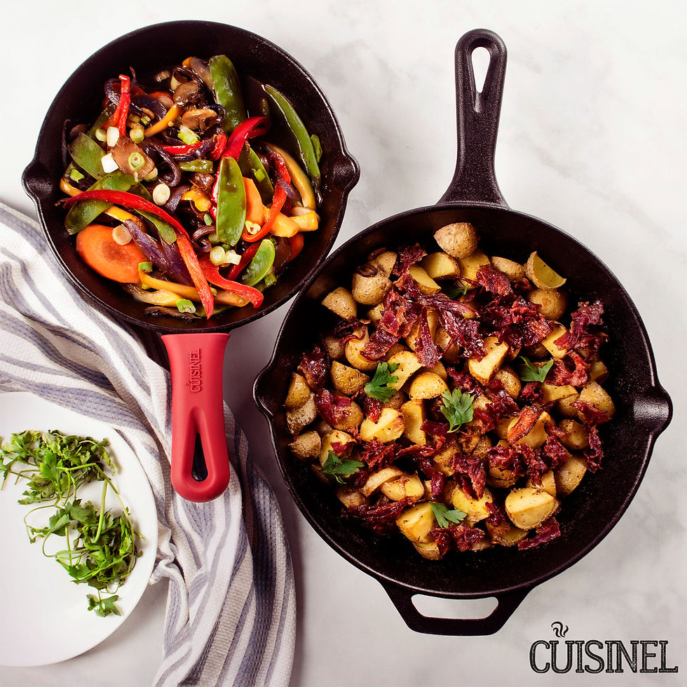 Thumbnail: Pre-Seasoned Cast Iron Skillet 2-Piece Set (8-Inch and 10-Inch)
