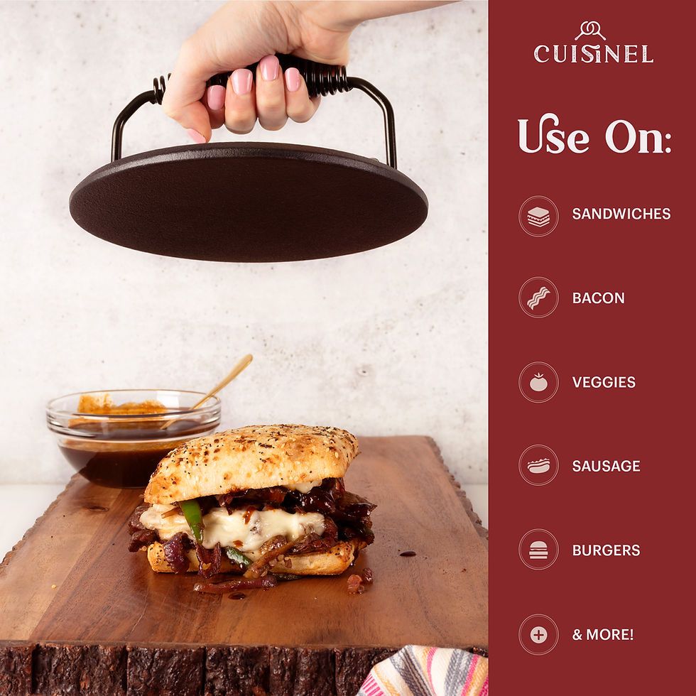 Thumbnail: Round 7.5” Cast Iron Grill Press