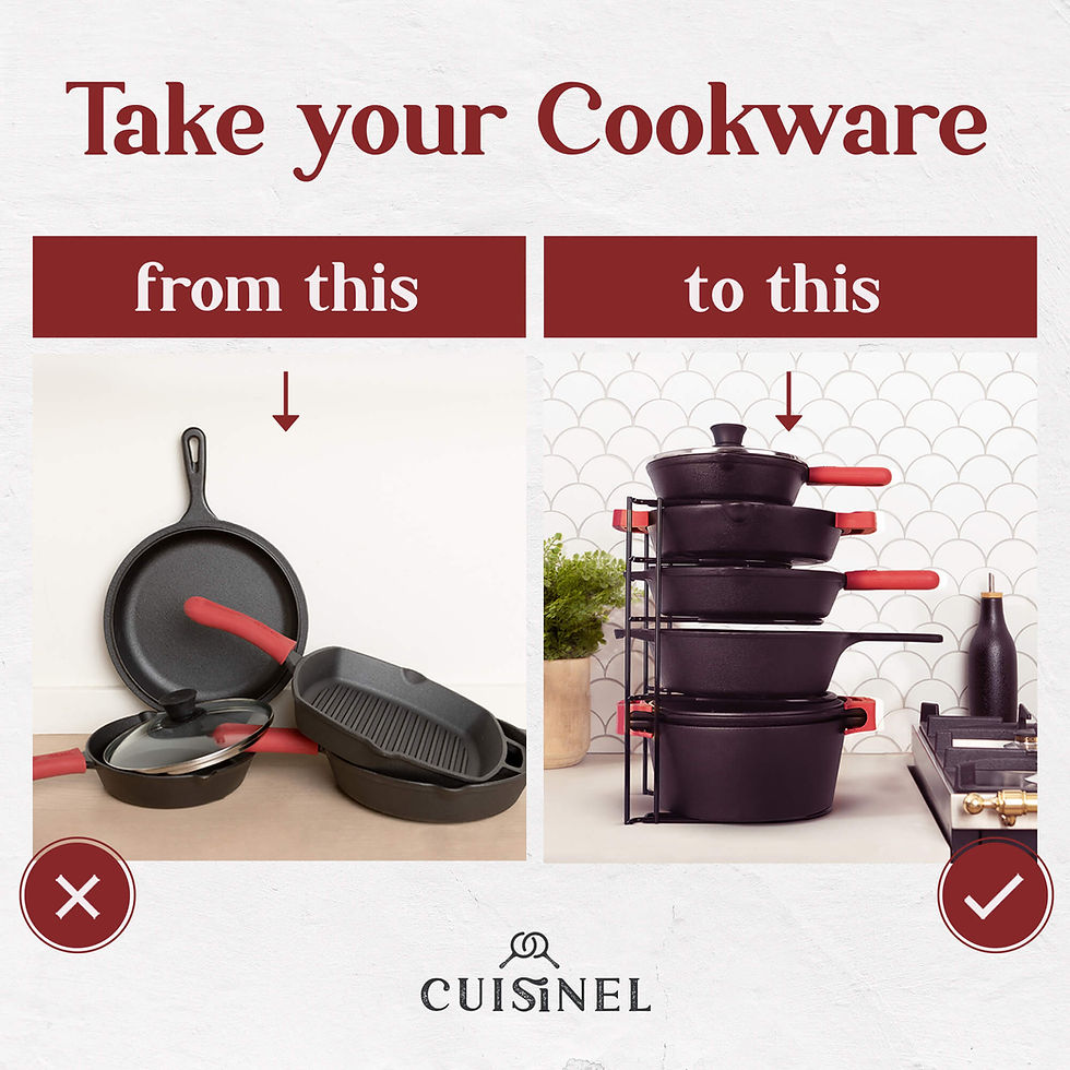 Thumbnail: Heavy Duty Silicone Coated Pot and Pan Organizer - 15 inch