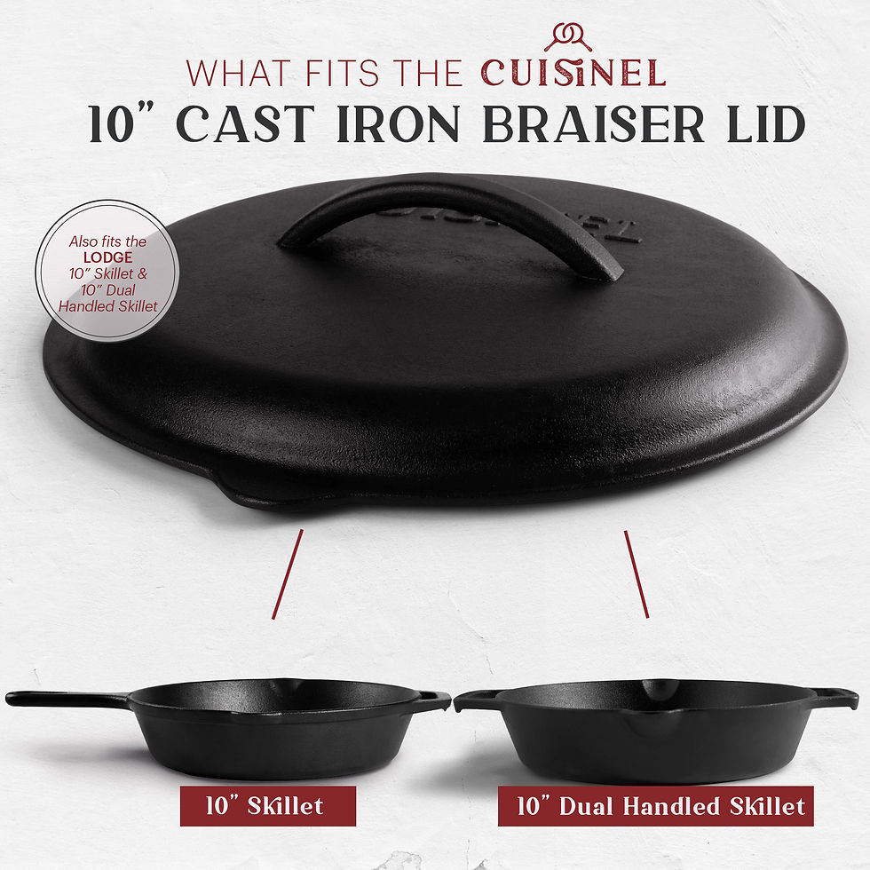 Thumbnail: Pre-Seasoned Cast Iron Braising Lid 10in