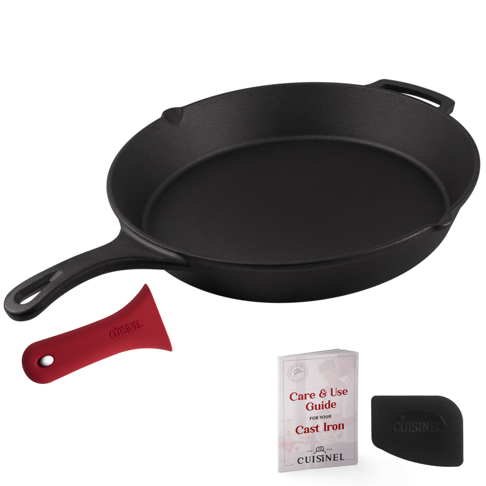 Pre-Seasoned Cast Iron Skillet 15-Inch w/ Handle Cover