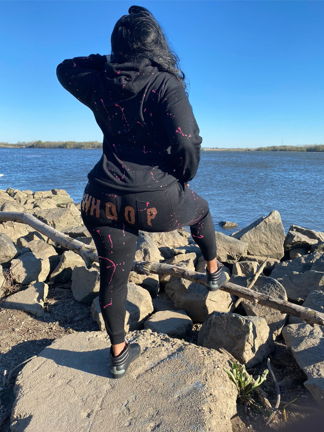 New Whoop joggers Sweatsuit with paint 