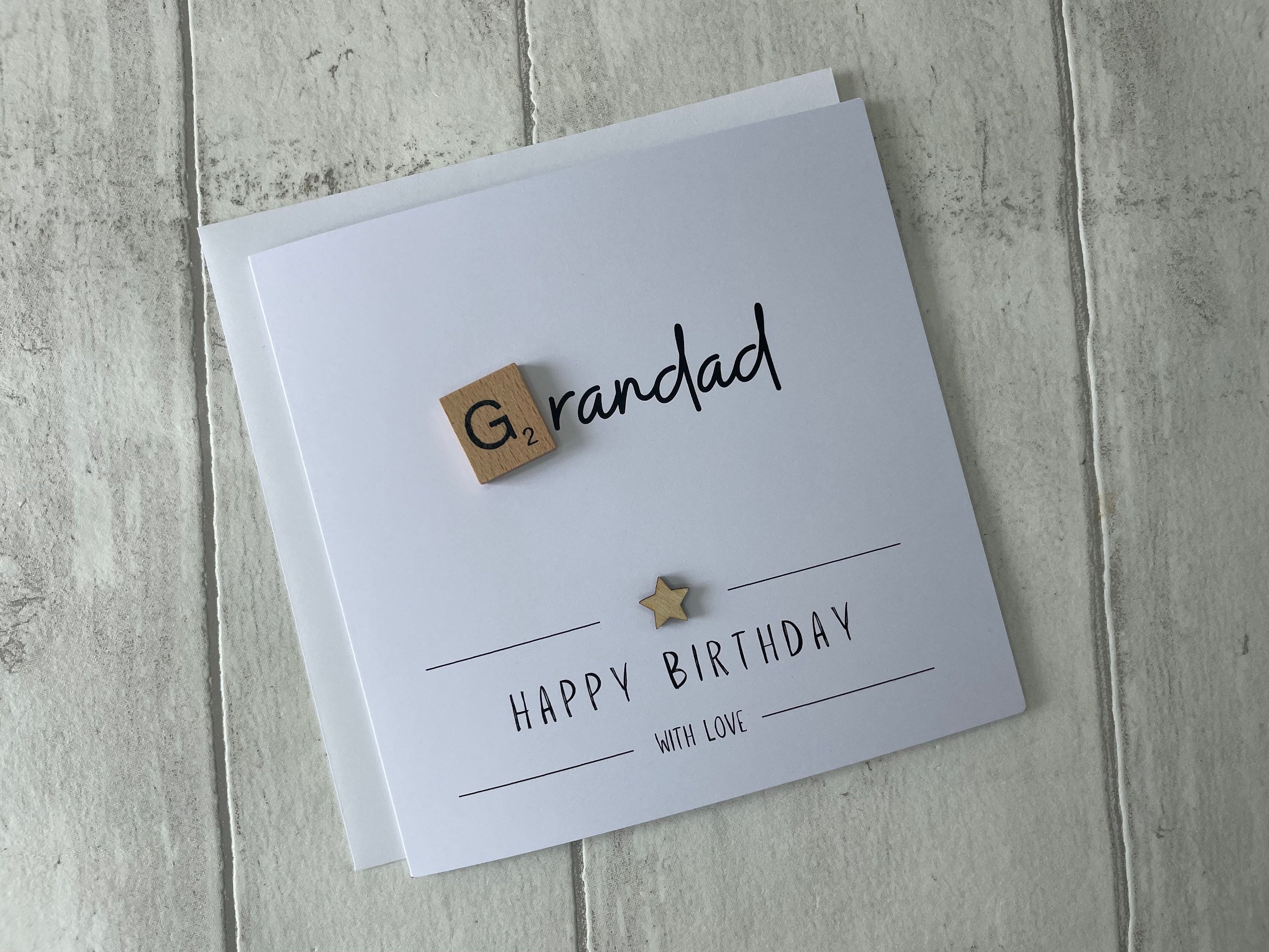 Grandad Happy Birthday Card, Scrabble Birthday Card for Grandad