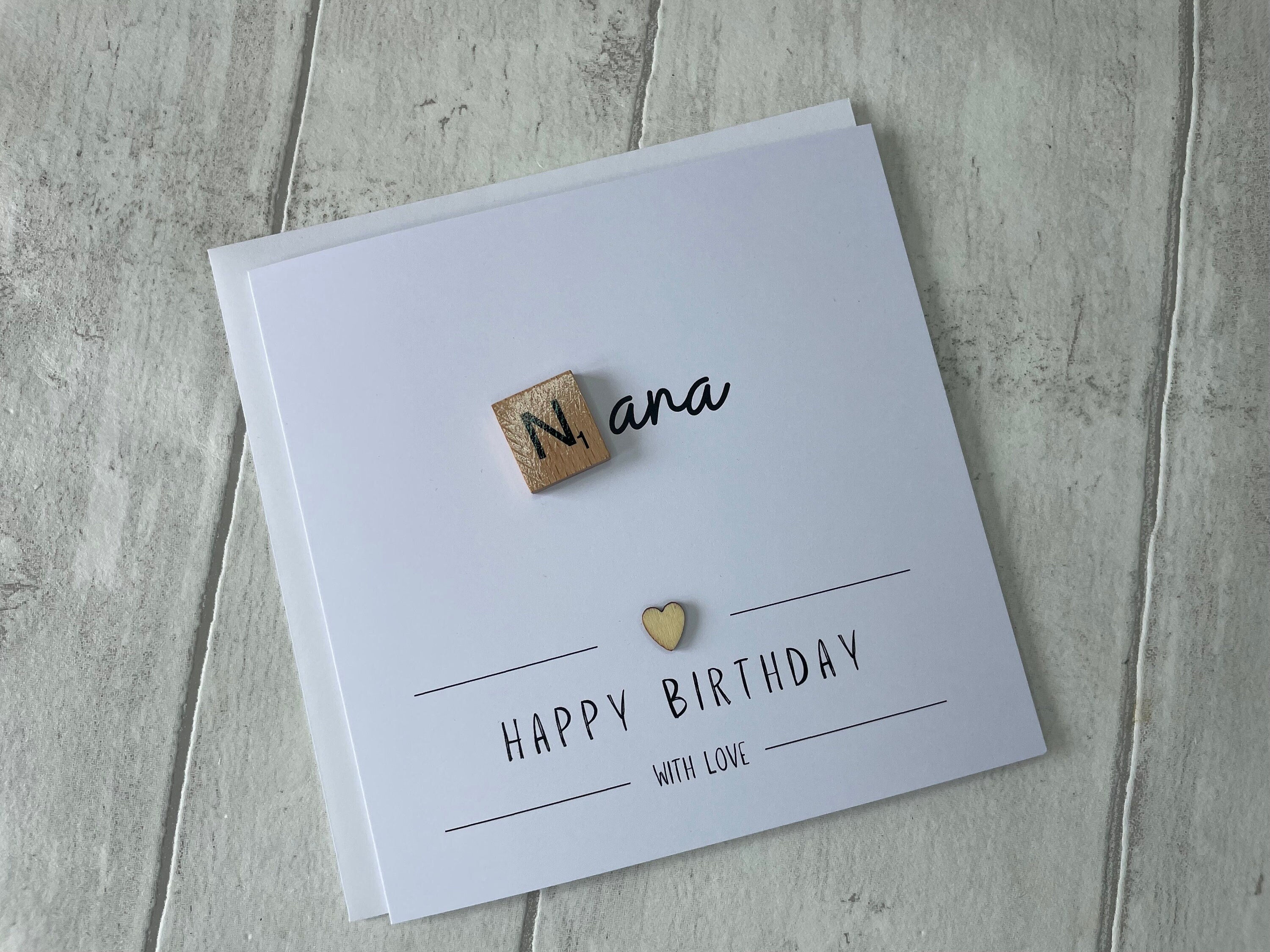 Nana Happy Birthday Card, Scrabble Birthday Card for Nana