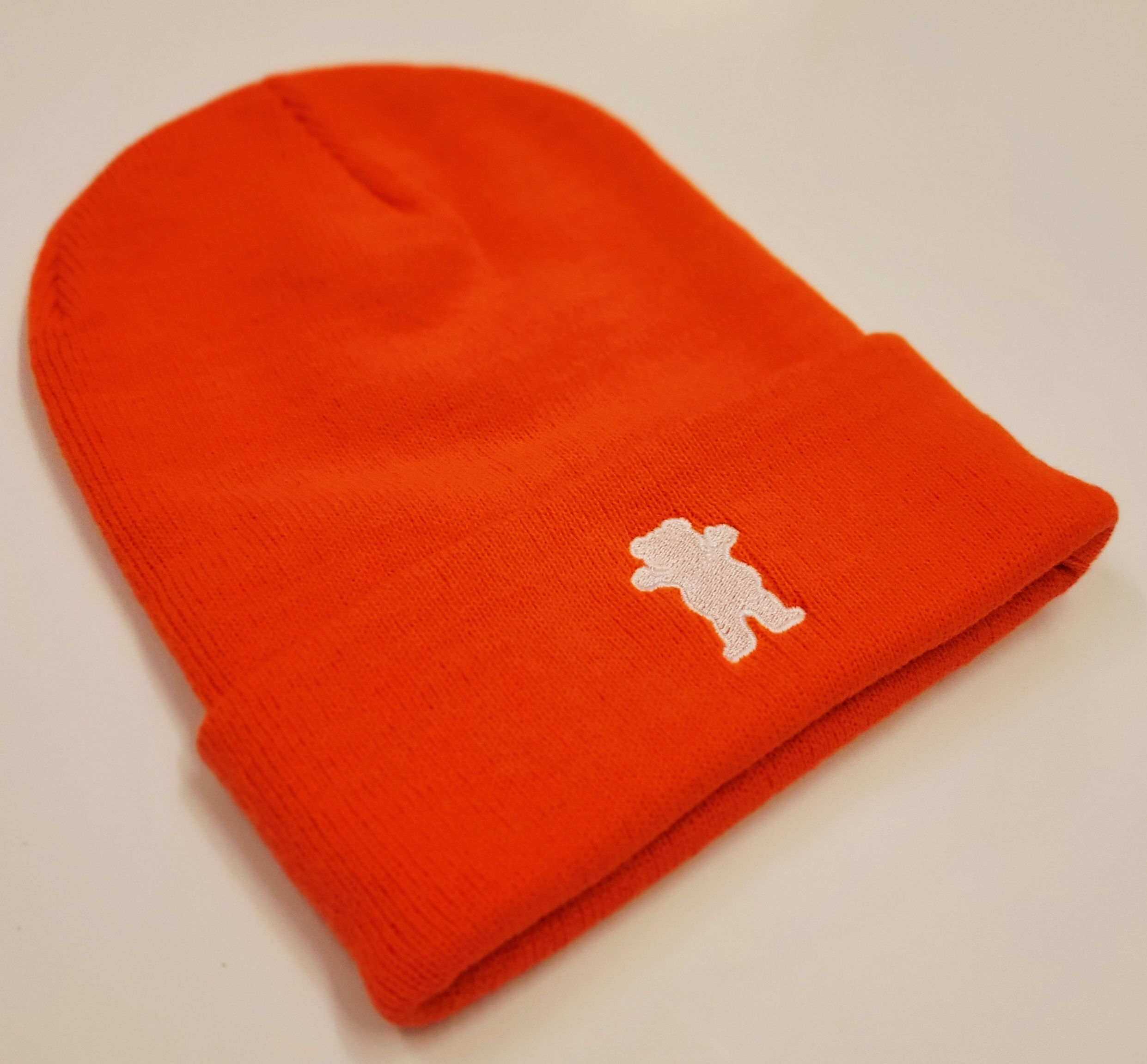 GRIZZLY OG Bear Embroidered Beanie Orange 