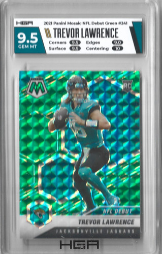 Trevor Lawrence 2021 Mosaic NFL Debut Green HGA 9.5 GEM MT