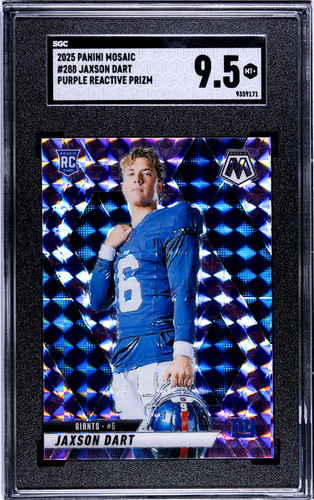 Jaxson Dart 2025 Panini Mosaic Purple Reactive Prizm RC SGC 9.5