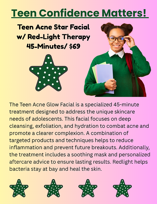 Teen Facials are at The Mob Spa
