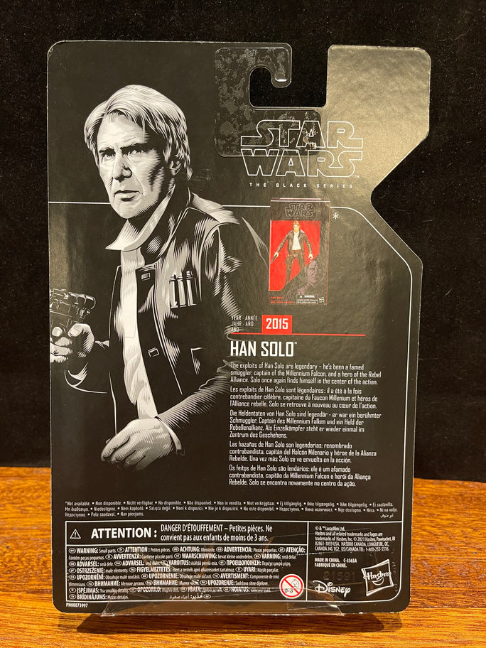 Han Solo action figure back packaging