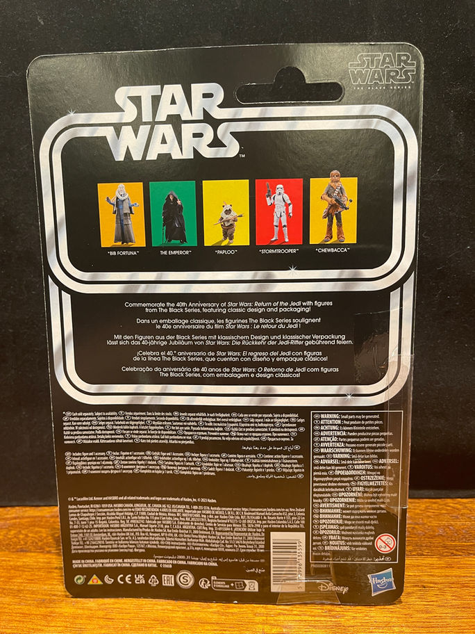 STAR WARS Black Series The Emperor ROTJ 40th Anniversary 6" action figure back packaging