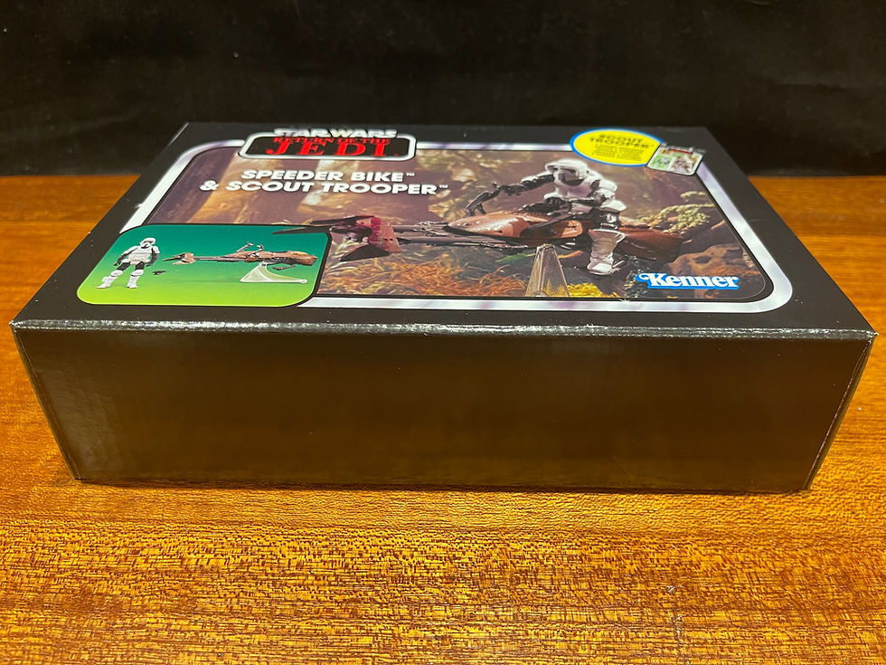 Thumbnail: Star Wars 12-back Kenner box: Speeder Bike & Scout Trooper