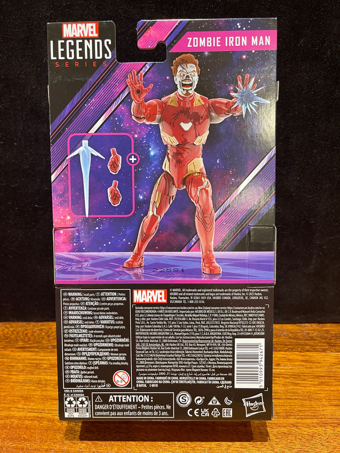 Marvel's Zombie Iron Man figure box back