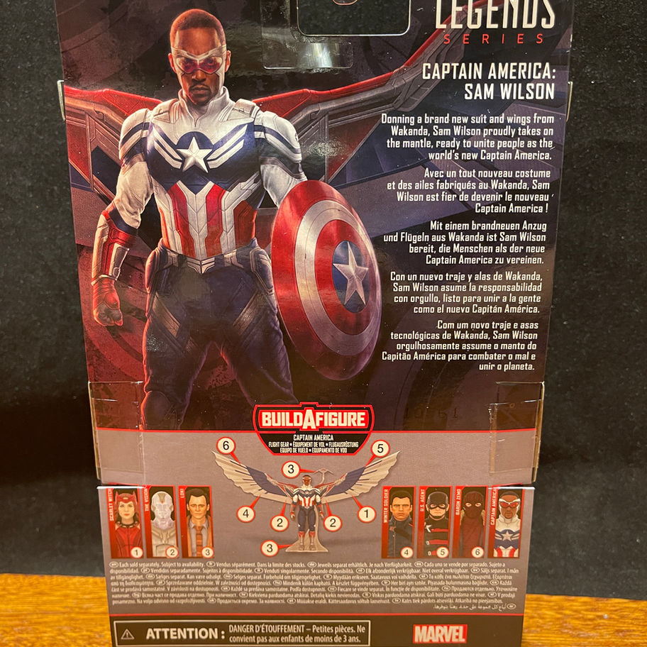 Captain America Sam Wilson action figure box back