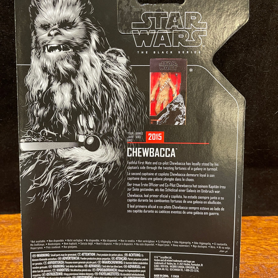 Chewbacca Star Wars Black Series 2005 action figure back packaging