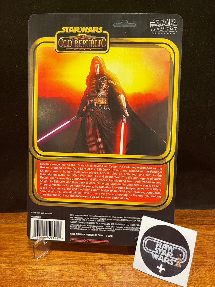Back of Star Wars action figure box