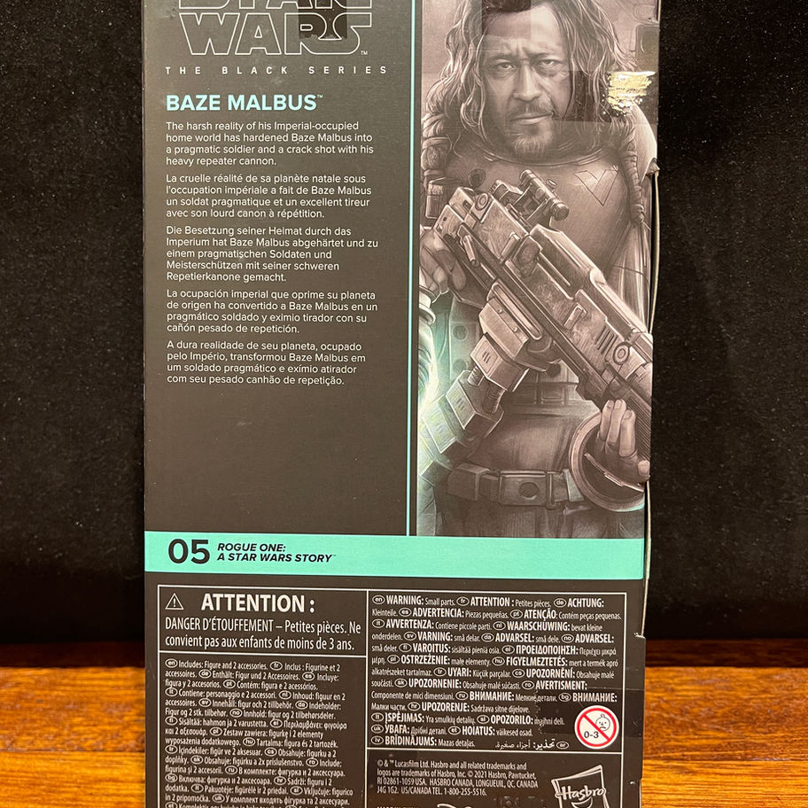 Raze Malbus Star Wars Black Series action figure box back