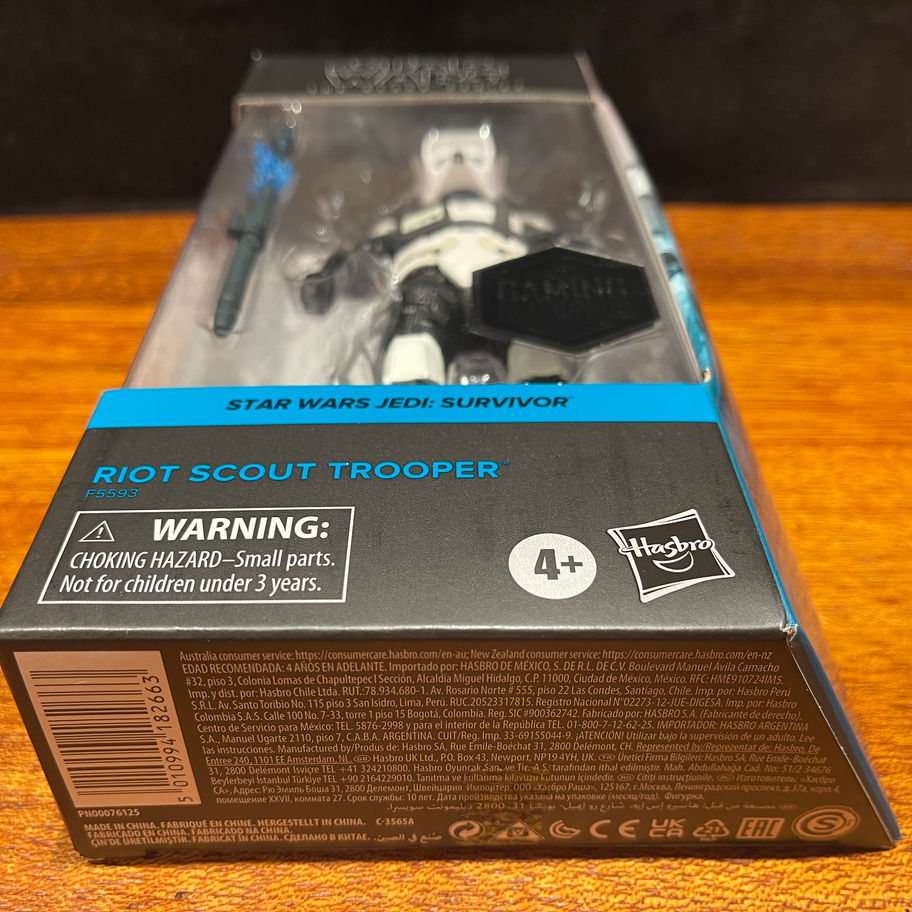 Riot Scout Trooper action figure in box