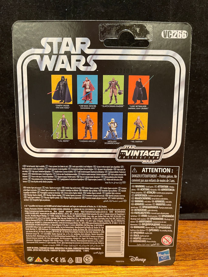 Star Wars Vintage Collection cardback featuring Han Solo, Princess Leia, and other characters
